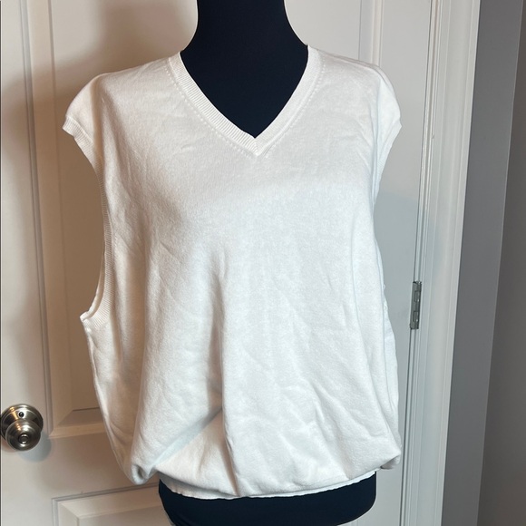 POLO RALPH LAUREN WHITE SWEATER VEST 100% COTTON - XL - Picture 1 of 5